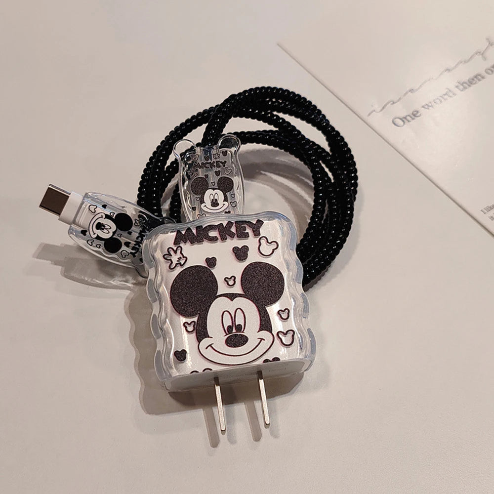 Cute Mickey Cable Protector for iPhone / iPad 18W/20W Charger Protector Cartoon Cable Management Phone Wire Cord Organizers