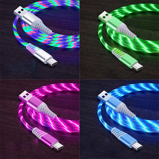 Flow Luminous USB Type C Cable 3A Fast Charging Wire LED