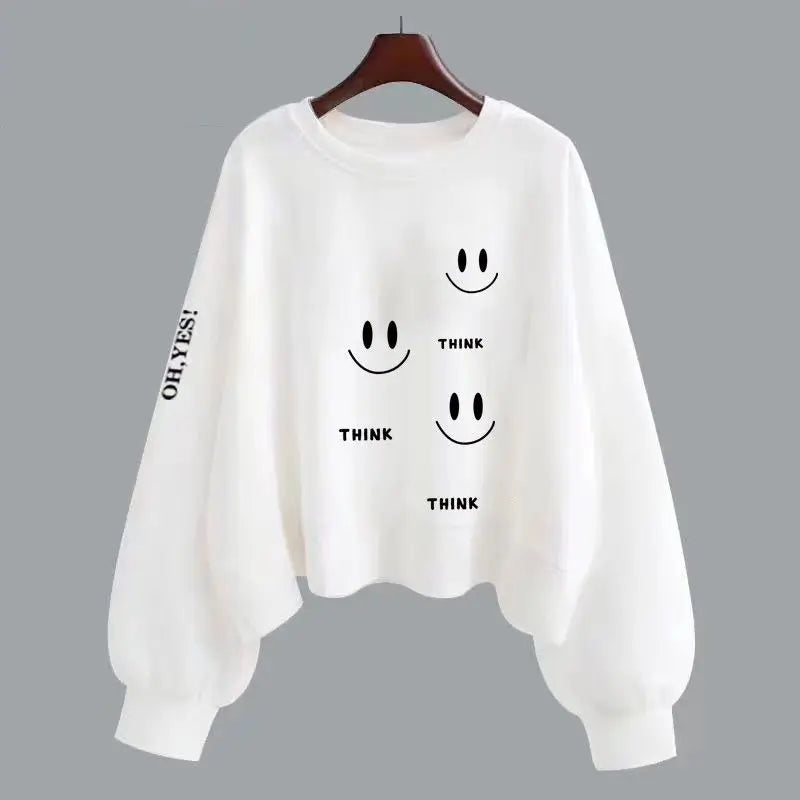 Fashion Trend Simple Print Casual Long Sleeve Oversized Sweater