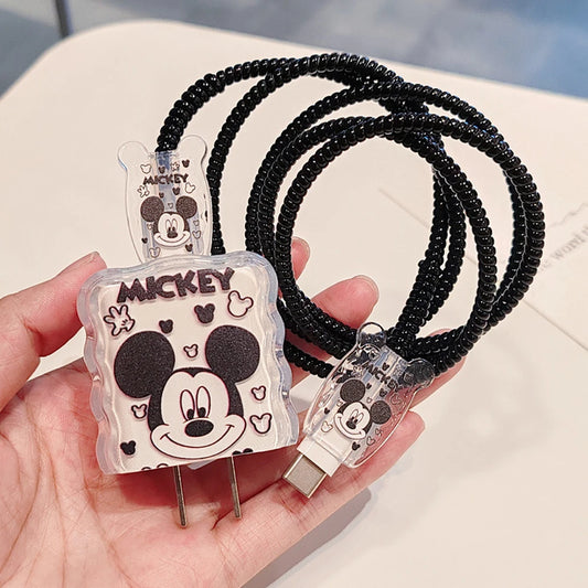 Cute Mickey Cable Protector for iPhone / iPad 18W/20W Charger Protector Cartoon Cable Management Phone Wire Cord Organizers