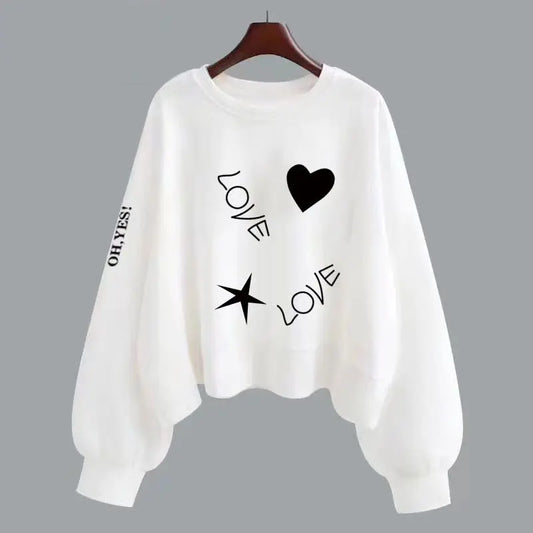 Fashion Trend Simple Print Casual Long Sleeve Oversized Sweater